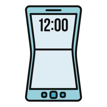 Foldable smartphone technology concept icon showing flexible screen Stock Illustration