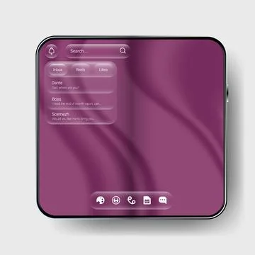Foldable Smartphone UI Mockup Modern App Interface Stock Illustration