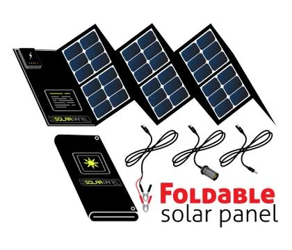 Foldable solar panel Stock Illustration