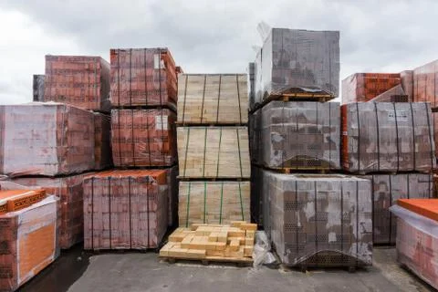 Folded and packed bricks Stock Photos
