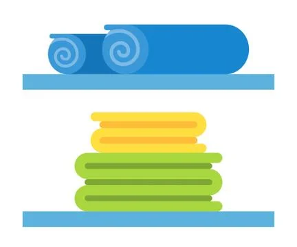 Folded and rolled towels vector icon flat isolated Stock Illustration