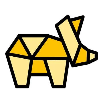 Folded animal icon vector flat Stock Illustration