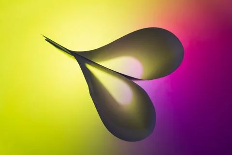 Folded backlit paper abstract heart shape suitabe as wallpaper. Stock Illustration