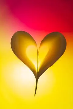 Folded backlit paper abstract heart shape suitabe as wallpaper. Stock Illustration
