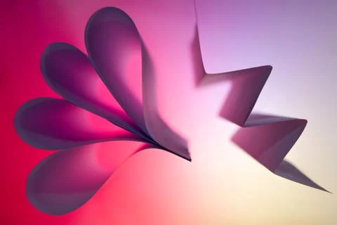 Folded backlit paper abstract shapes suitabe as wallpaper. Stock Illustration