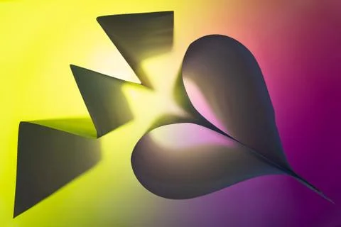Folded backlit paper abstract shapes suitabe as wallpaper. Stock Illustration