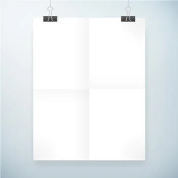 Folded blank paper vector poster template Stock-Illustration