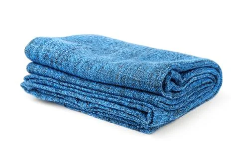 Folded blue blanket Stock Photos
