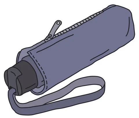 The folded blue umbrella Stock Illustration