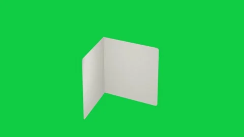 Folded card after subtle spin, front cover opening to reveal blank panels on Stock Footage 339724701