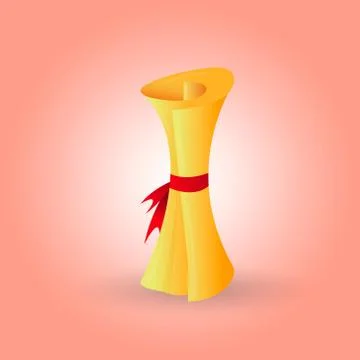 Folded Cartoon Scroll - Vector Illustration Stock Illustration