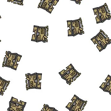 Folded chest vector seamless pattern Stock Illustration