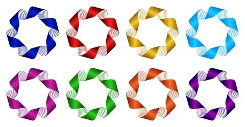 Folded Circle Ribbons With Inner Texture Stock Illustration