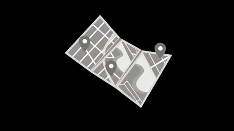 Folded city map animation with waterways and streets Stock Footage 335113907