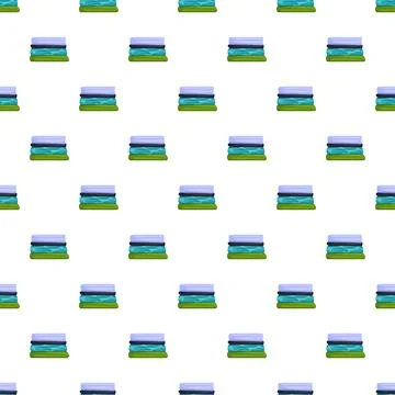 Folded clean clothes preparing laundry seamless pattern Stock Illustration