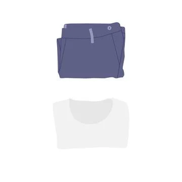Folded Clothes Flat Illustration. Clean Icon Design Element on Isolated Whi.. Stock Illustration