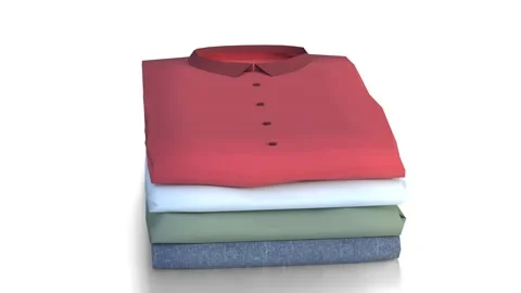 Folded clothes on white background Stock Footage 300470268