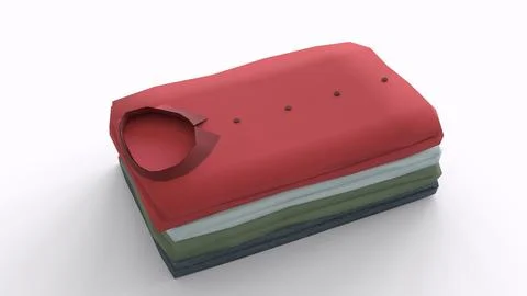 Folded clothes with white background Illustrazione stock