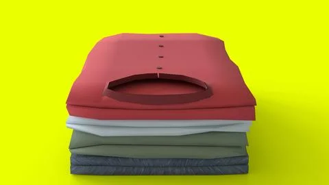 Folded clothes with yellow background Stock Illustration