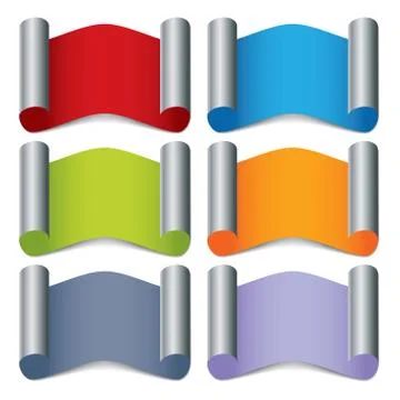 Folded color labels Illustrazione stock