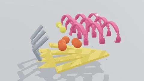 Folded domain protein folding 3d loop white background 3D animation seamless Stock Footage 341850754