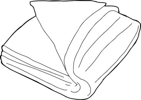 Folded fabric outline Stock Illustration