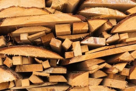 Folded firewood. Close-up Foto stock