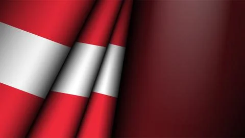 Folded flag of Austria graphic and label. Stock Illustration