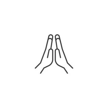 Folded hand, praying.Vector icon template Stock Illustration