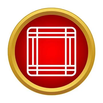 Folded handkerchief icon in red circle with gold ring 库存插图