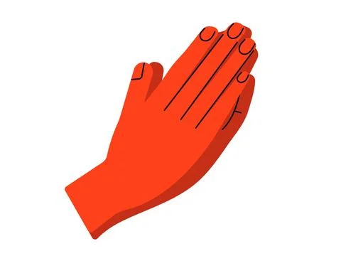 Folded hands. Praying arms. Praying to God or being thankful Stock Illustration