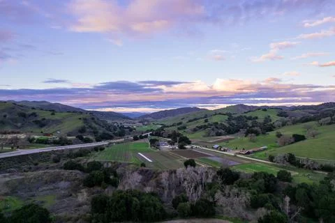 Folded Hills Sunset. Stock Photos