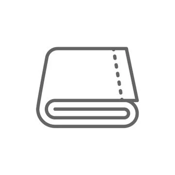Folded large bath towel line icon. Illustrazione stock