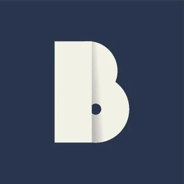 Folded Letter B 스톡 일러스트