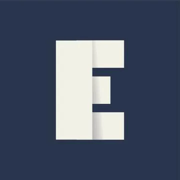 Folded Letter E 스톡 일러스트