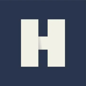 Folded Letter H 스톡 일러스트