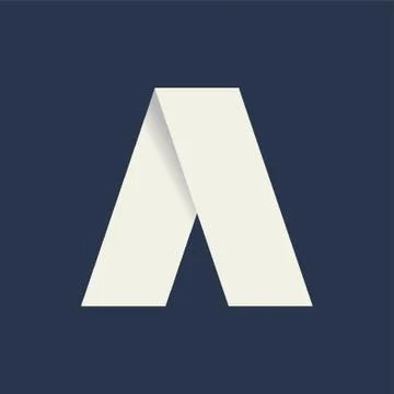 Folded Letter A 스톡 일러스트