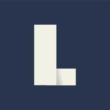 Folded Letter L 스톡 일러스트