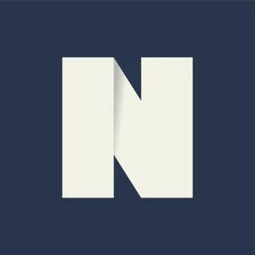 Folded Letter N 스톡 일러스트