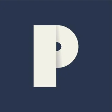 Folded Letter P 스톡 일러스트
