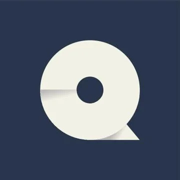 Folded Letter Q 스톡 일러스트