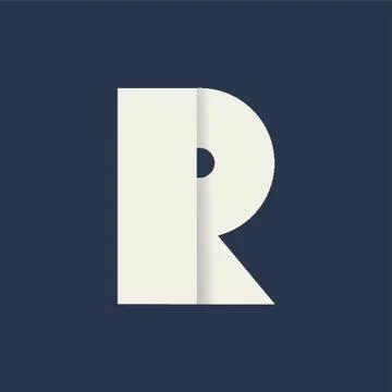 Folded Letter R 스톡 일러스트
