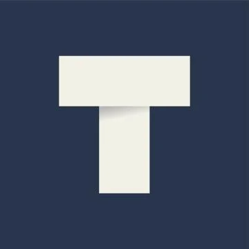 Folded Letter T 스톡 일러스트