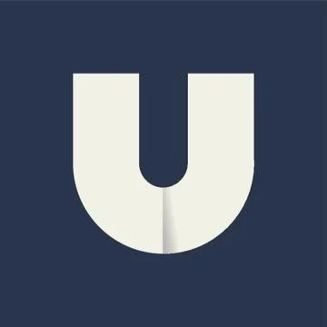 Folded Letter U 스톡 일러스트