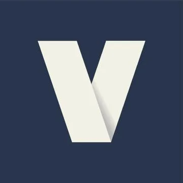 Folded Letter V 스톡 일러스트