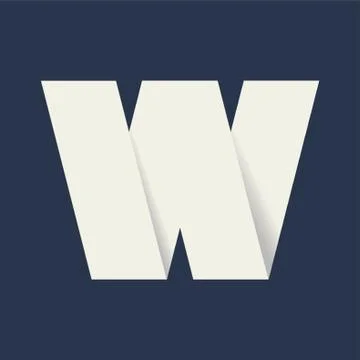 Folded Letter W. 스톡 일러스트