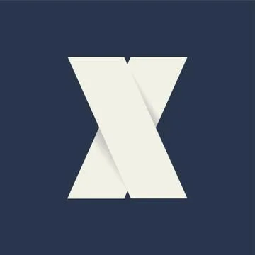 Folded Letter X 스톡 일러스트