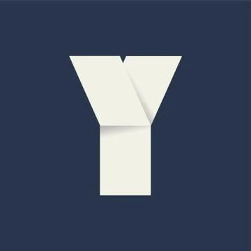 Folded Letter Y 스톡 일러스트