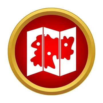 Folded map icon finding geographic location Stock Illustration