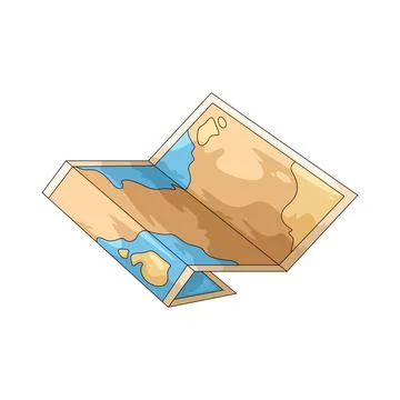 Folded map illustration Stock Illustration